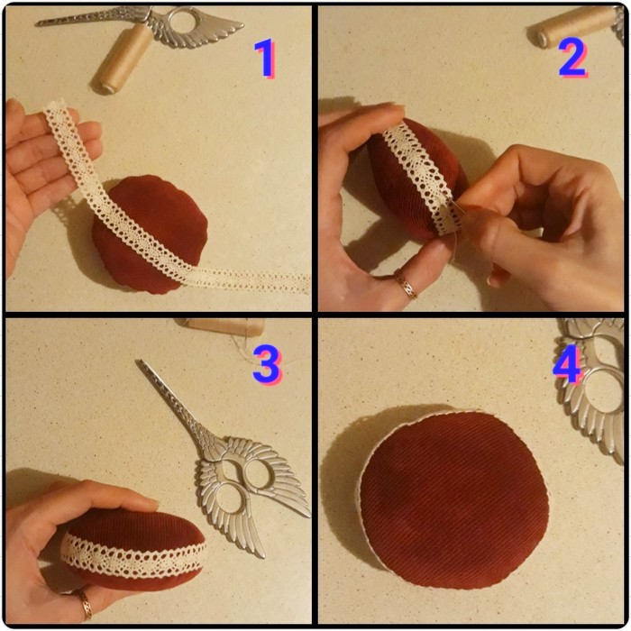 как сделать игольницу своими руками пошагово из ткани и ниток